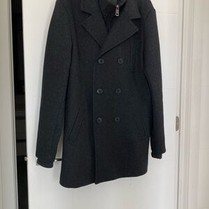 Simons Dark Gray Double-Breasted Pea Coat